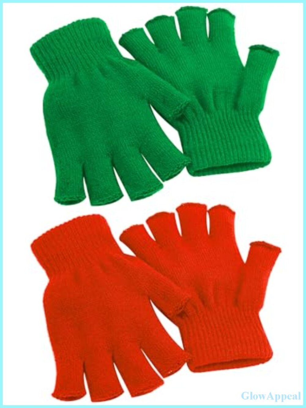 2 Pairs Fingerless Gloves for Women Men, Warm Winter Half Finger Gloves